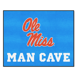 Mississippi Rebels Man Cave All-Star Rug - 34 in. x 42.5 in., Light Blue Alternate