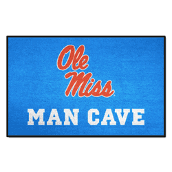Mississippi Rebels Man Cave Starter Mat Accent Rug - 19in. x 30in., Light Blue Alternate