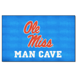 Mississippi Rebels Man Cave Ulti-Mat Rug - 5ft. x 8ft., Light Blue Alternate
