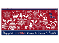 Mississippi Rebels Merry and Bright 6x12 Sign