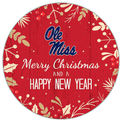 Mississippi Rebels Merry Christmas & New Year 12in Circle