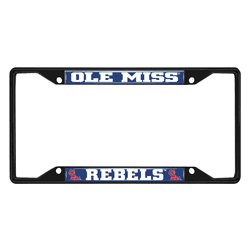 Mississippi Rebels Metal License Plate Frame Black Finish
