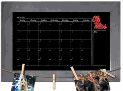 Mississippi Rebels Monthly Chalkboard with frame & clothespins 11x19 Sign