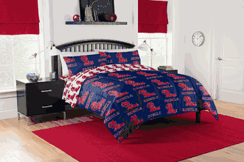NCAA Mississippi Rebels Ole Miss Rotary Queen Bed In M Bag Set