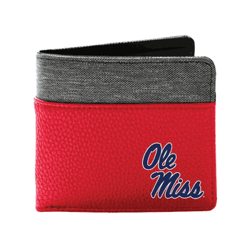 Mississippi Rebels Pebble BiFold Wallet Light Red