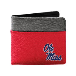 Mississippi Rebels Pebble BiFold Wallet Light Red