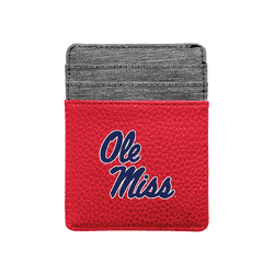 Mississippi Rebels Pebble Front Pocket Wallet Light Red