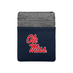 Mississippi Rebels Pebble Front Pocket Wallet Navy