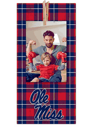 Mississippi Rebels Plaid Clothespin 6x12 Sign