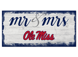 Mississippi Rebels Script Mr & Mrs 6x12 Sign