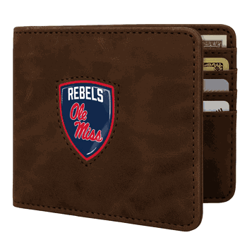 Mississippi Rebels Shield Wallet - Brown