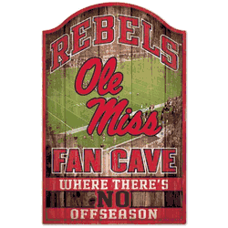 Mississippi Rebels Sign 11x17 Wood Fan Cave Design