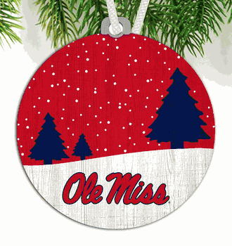 Mississippi Rebels Snow Scene Ornament