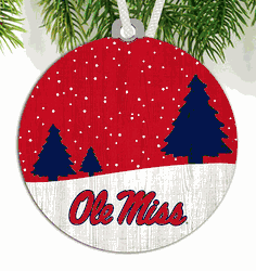 Mississippi Rebels Snow Scene Ornament