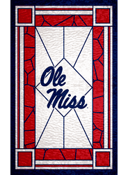 Mississippi Rebels Stained Glass 11x19 Wood Sign