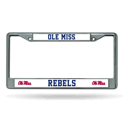 Mississippi Rebels Standard Chrome Frame with Plastic Inserts 12" x 6" Car/Truck Auto Accessory