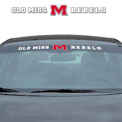 Mississippi Rebels Sun Stripe Windshield Decal 3.25 in. x 34 in.