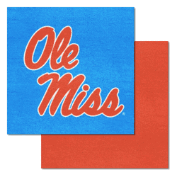 Mississippi Rebels Team Carpet Tiles - 45 Sq Ft., Light Blue Alternate
