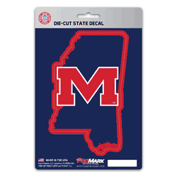 Mississippi Rebels Team State Shape Decal Sticker