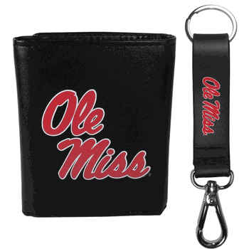 Mississippi Rebels Tri-fold Wallet & Strap Key Chain