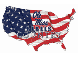 Mississippi Rebels USA Shape Flag Cutout