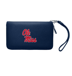 Mississippi Rebels Zip Organizer Wallet Pebble Navy