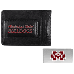 Mississippi St. Bulldogs Leather Cash & Cardholder & Money Clip