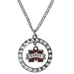 Mississippi St. Bulldogs Rhinestone Hoop Necklaces