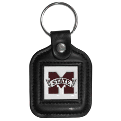Mississippi St. Bulldogs Square Leatherette Key Chain