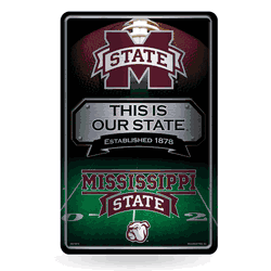Mississippi State Bulldogs 11X17 Large Embossed Metal Wall Sign