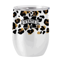 Mississippi State Bulldogs 16oz Neutral Leopard Stainless Curved Beverage