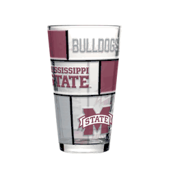 Mississippi State Bulldogs 16oz Quilted Stained Pint Glass
