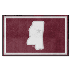 Mississippi State Bulldogs 4ft. x 6ft. Plush Area Rug, State Logo