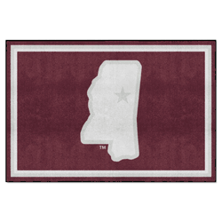 Mississippi State Bulldogs 5ft. x 8 ft. Plush Area Rug, State Logo
