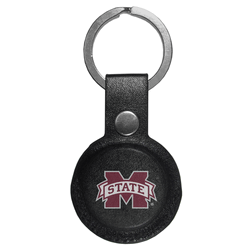 Mississippi State Bulldogs AirTag Compatible Leather Key Chain