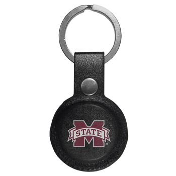 Mississippi State Bulldogs AirTag Compatible Leather Key Chain