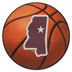 Mississippi State Bulldogs Basketball Rug, State Logo - 27in. Diameter