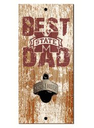 Mississippi State Bulldogs Best Dad Bottle Opener Wood Sign