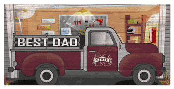 Mississippi State Bulldogs Best Dad Truck 6x12 Sign