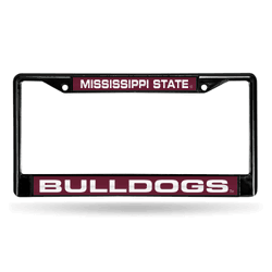 Mississippi State Bulldogs Black 12" x 6" Black Laser Cut Chrome Frame