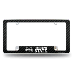 Mississippi State Bulldogs Black 12" x 6" Chrome All Over Automotive License Plate Frame