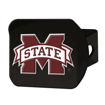 Mississippi State Bulldogs Black Metal Hitch Cover - 3D Color Emblem