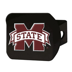 Mississippi State Bulldogs Black Metal Hitch Cover - 3D Color Emblem
