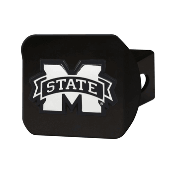 Mississippi State Bulldogs Black Metal Hitch Cover with Metal Chrome 3D Emblem