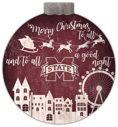 Mississippi State Bulldogs Christmas Village 12in Wall Art