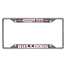 Mississippi State Bulldogs Chrome Metal License Plate Frame, 6.25in x 12.25in