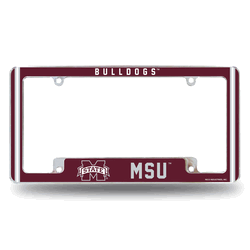 Mississippi State Bulldogs Classic 12" x 6" Chrome All Over Automotive License Plate Frame