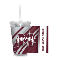 Mississippi State Bulldogs Clear Tumbler W/Straw