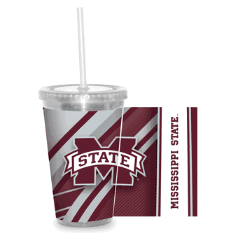 Mississippi State Bulldogs Clear Tumbler W/Straw