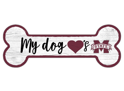 Mississippi State Bulldogs Dog Bone 6x12 Sign
